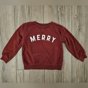Red 'Merry' Sweatshirt | Toddler Kids